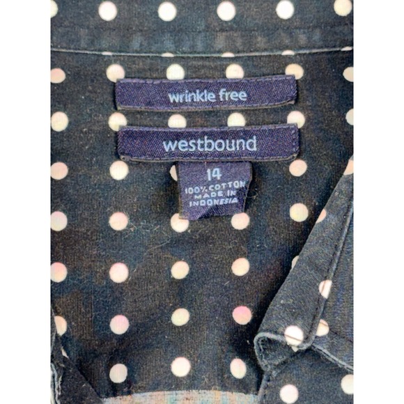 Westbound Black White Dot Grid Ombre‎ Button Down Shirt Blouse Womens 14 - Picture 5 of 5